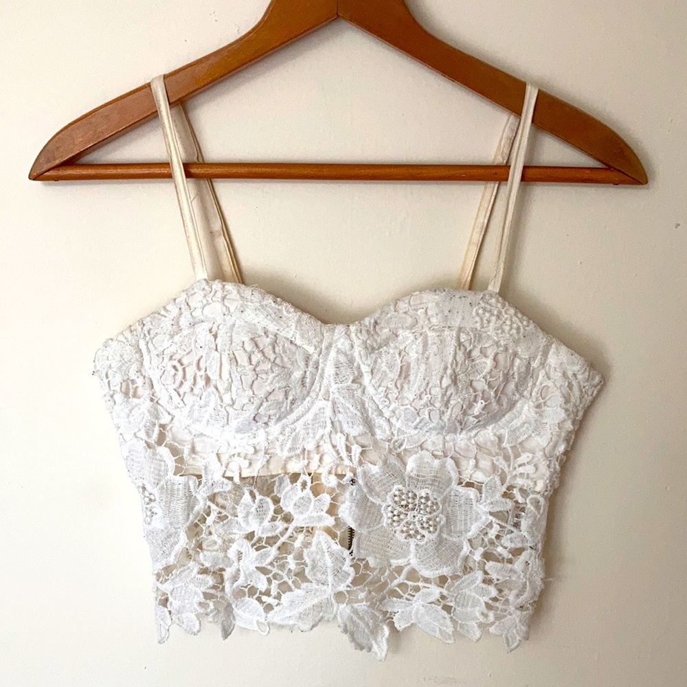 Millau Bustier Crop with Lace Overlay